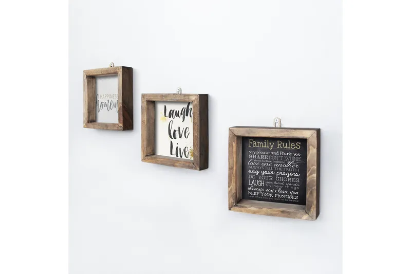 Koristeellinen kehystetty MDF Taulu (3 kpl) - Sisustustuotteet - Taulu & taide - Canvas-taulu