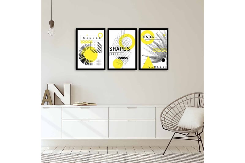 Koristeellinen kehystetty MDF Taulu (3 kpl) - Sisustustuotteet - Taulu & taide - Canvas-taulu