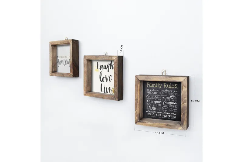 Koristeellinen kehystetty MDF Taulu (3 kpl) - Sisustustuotteet - Taulu & taide - Canvas-taulu