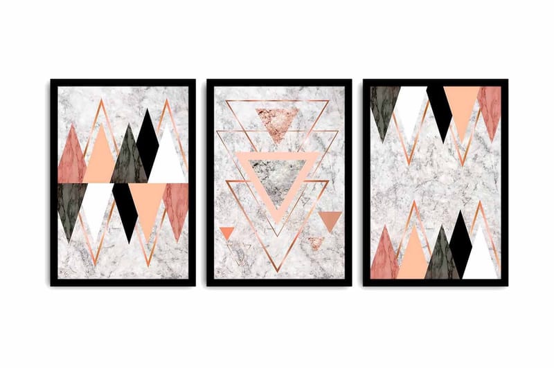 Koristeellinen kehystetty MDF Taulu (3 kpl), undefined