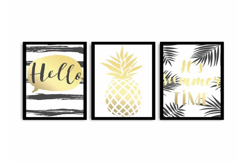 Koristeellinen kehystetty MDF Taulu (3 kpl), undefined