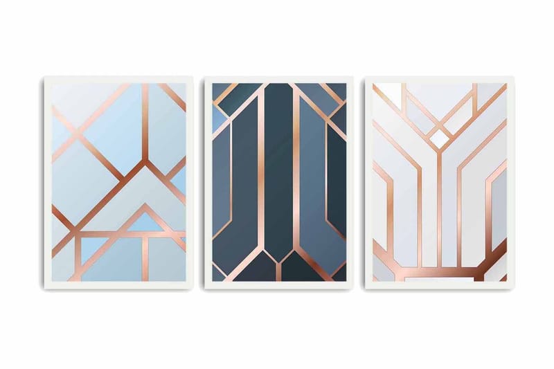 Koristeellinen kehystetty MDF Taulu (3 kpl), undefined