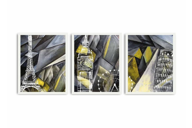 Koristeellinen kehystetty MDF Taulu (3 kpl), undefined