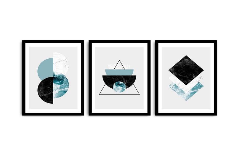 Koristeellinen kehystetty MDF Taulu (3 kpl), undefined