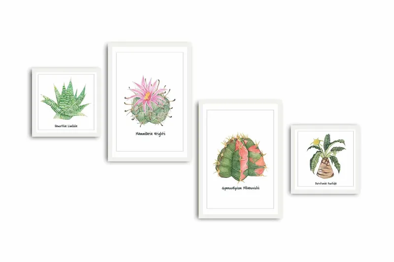 Koristeellinen kehystetty MDF Taulu (4 kpl) - Sisustustuotteet - Taulu & taide - Canvas-taulu