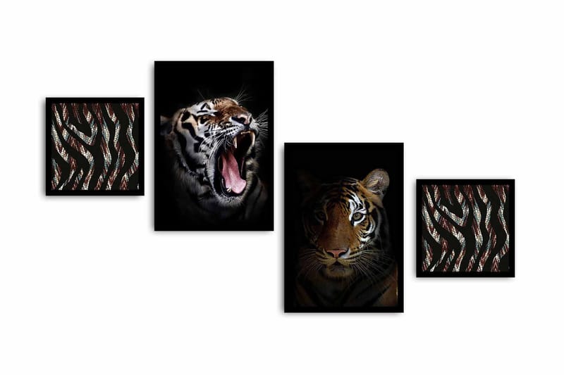 Koristeellinen kehystetty MDF Taulu (4 kpl) - Sisustustuotteet - Taulu & taide - Canvas-taulu