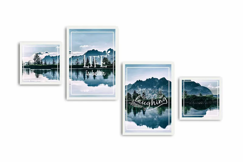 Koristeellinen kehystetty MDF Taulu (4 kpl), undefined