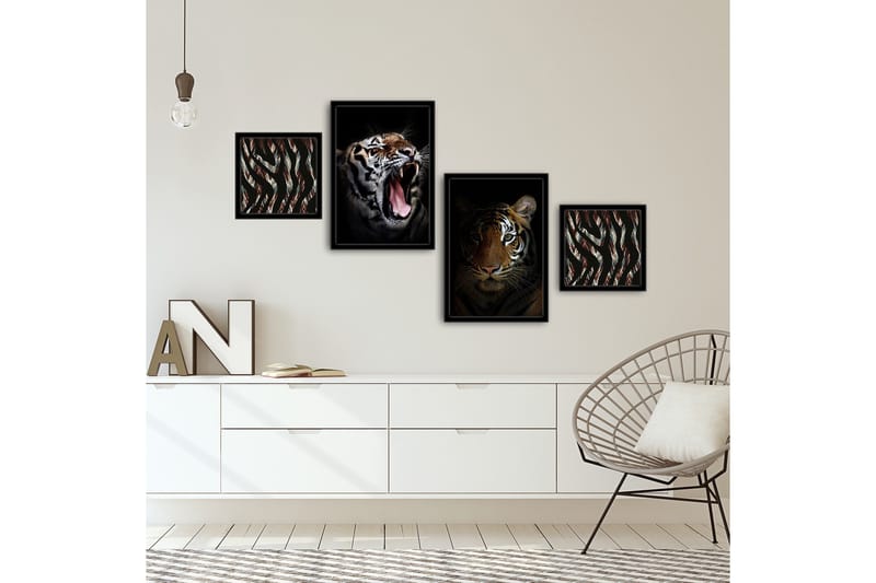 Koristeellinen kehystetty MDF Taulu (4 kpl) - Sisustustuotteet - Taulu & taide - Canvas-taulu