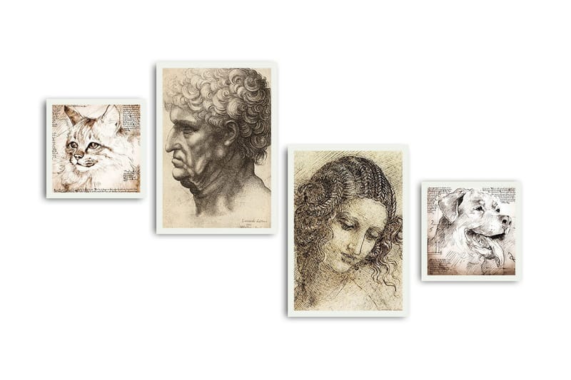 Koristeellinen kehystetty MDF Taulu (4 kpl), undefined