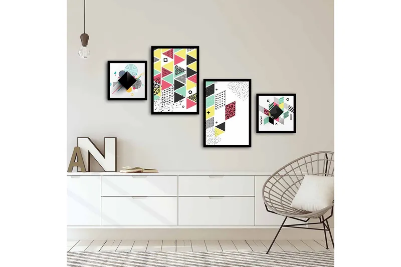 Koristeellinen kehystetty MDF Taulu (4 kpl) - Sisustustuotteet - Taulu & taide - Canvas-taulu