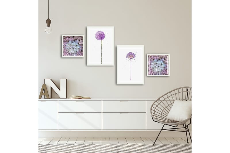 Koristeellinen kehystetty MDF Taulu (4 kpl) - Sisustustuotteet - Taulu & taide - Canvas-taulu