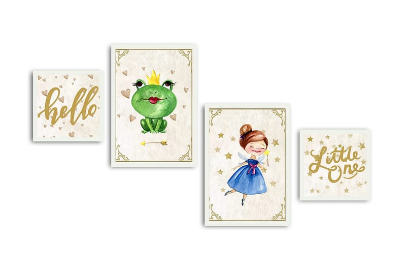 Koristeellinen kehystetty MDF Taulu (4 kpl), undefined