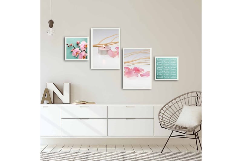 Koristeellinen kehystetty MDF Taulu (4 kpl) - Sisustustuotteet - Taulu & taide - Canvas-taulu