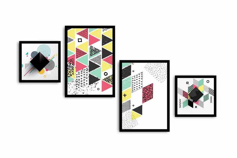 Koristeellinen kehystetty MDF Taulu (4 kpl) - Sisustustuotteet - Taulu & taide - Canvas-taulu