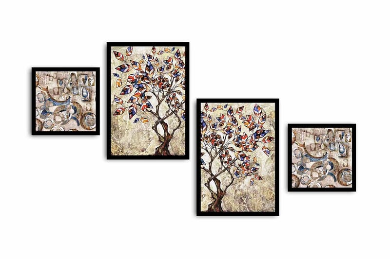 Koristeellinen kehystetty MDF Taulu (4 kpl), undefined