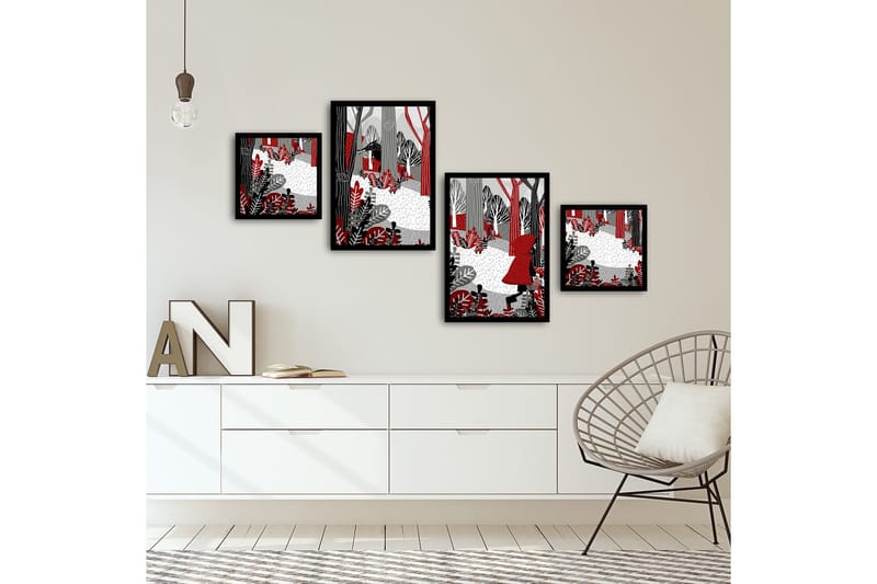 Koristeellinen kehystetty MDF Taulu (4 kpl) - Sisustustuotteet - Taulu & taide - Canvas-taulu