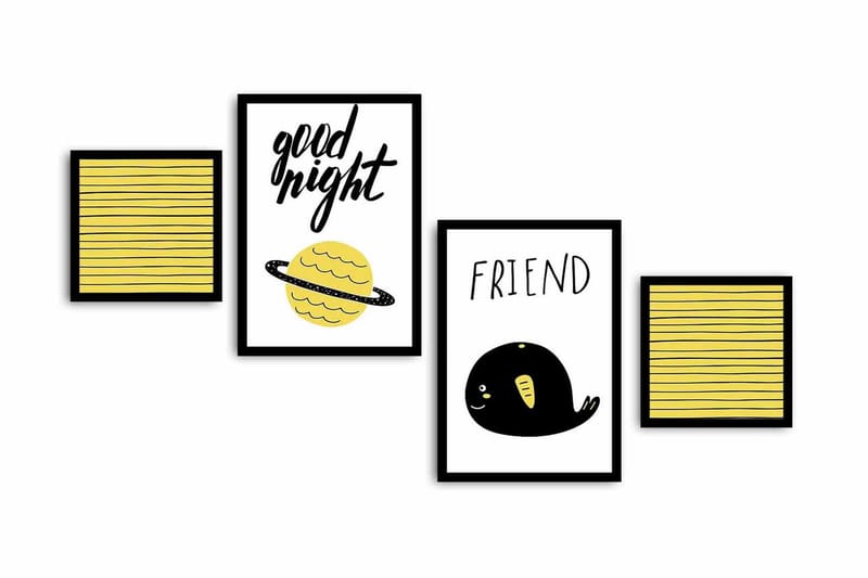 Koristeellinen kehystetty MDF Taulu (4 kpl), undefined