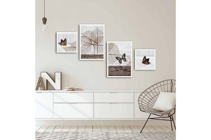 Koristeellinen kehystetty MDF Taulu (4 kpl) - Sisustustuotteet - Taulu & taide - Canvas-taulu