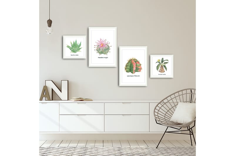 Koristeellinen kehystetty MDF Taulu (4 kpl) - Sisustustuotteet - Taulu & taide - Canvas-taulu