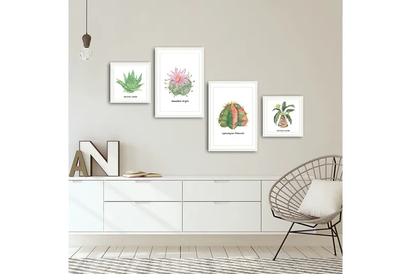 Koristeellinen kehystetty MDF Taulu (4 kpl) - Sisustustuotteet - Taulu & taide - Canvas-taulu