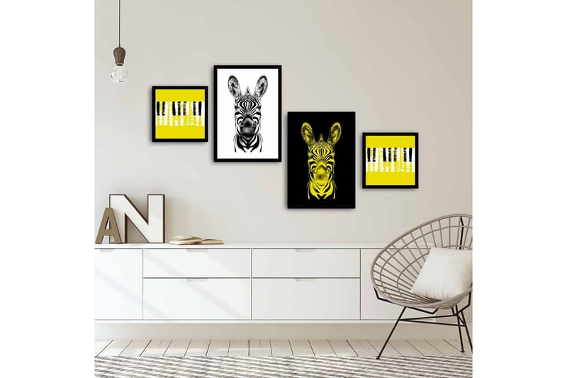 Koristeellinen kehystetty MDF Taulu (4 kpl) - Sisustustuotteet - Taulu & taide - Canvas-taulu