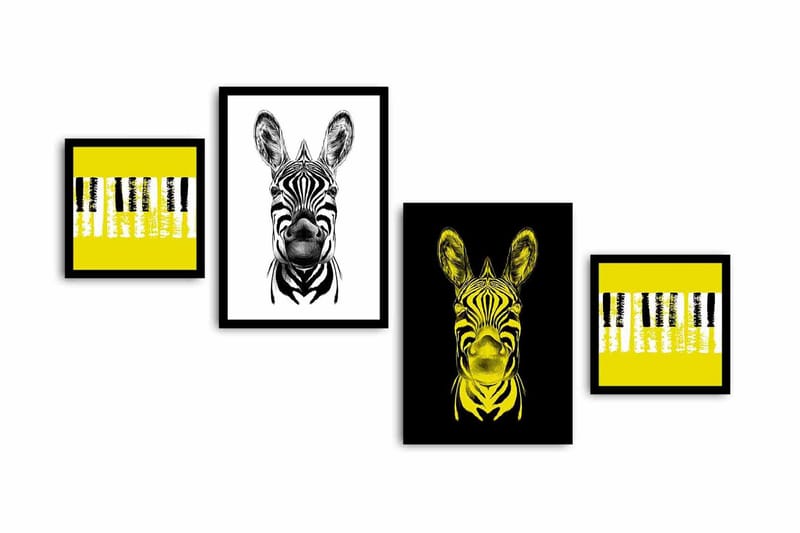 Koristeellinen kehystetty MDF Taulu (4 kpl) - Sisustustuotteet - Taulu & taide - Canvas-taulu