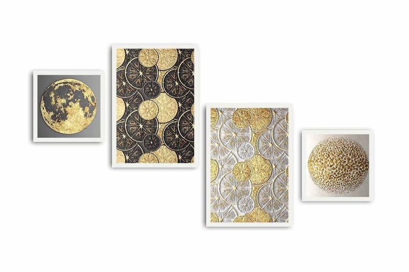 Koristeellinen kehystetty MDF Taulu (4 kpl) - Sisustustuotteet - Taulu & taide - Canvas-taulu