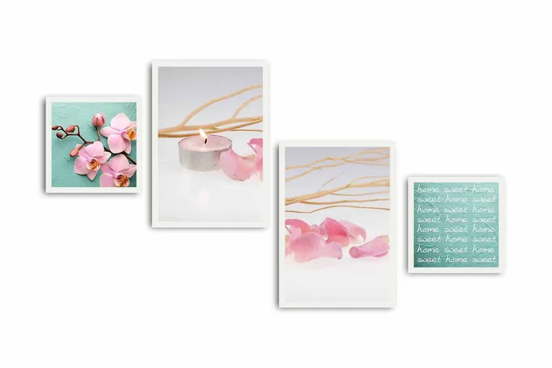 Koristeellinen kehystetty MDF Taulu (4 kpl) - Sisustustuotteet - Taulu & taide - Canvas-taulu