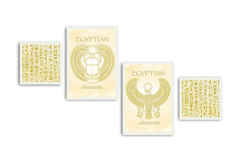 Koristeellinen kehystetty MDF Taulu (4 kpl) - Sisustustuotteet - Taulu & taide - Canvas-taulu