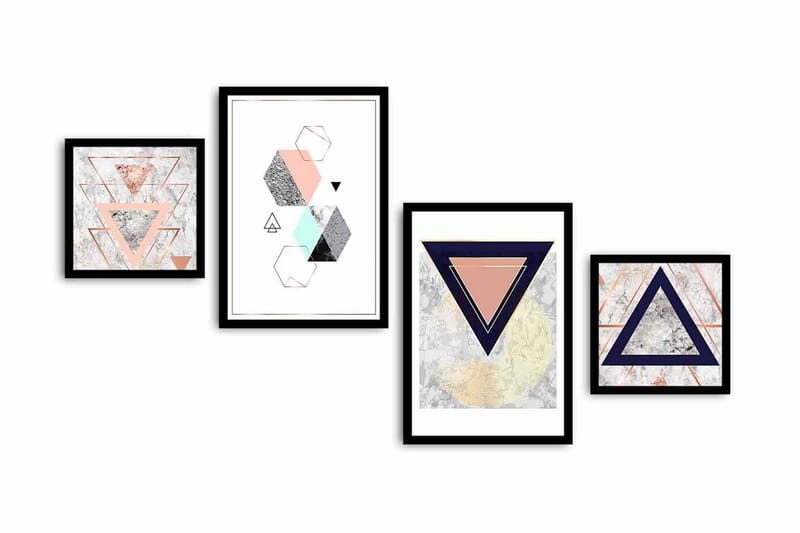 Koristeellinen kehystetty MDF Taulu (4 kpl), undefined