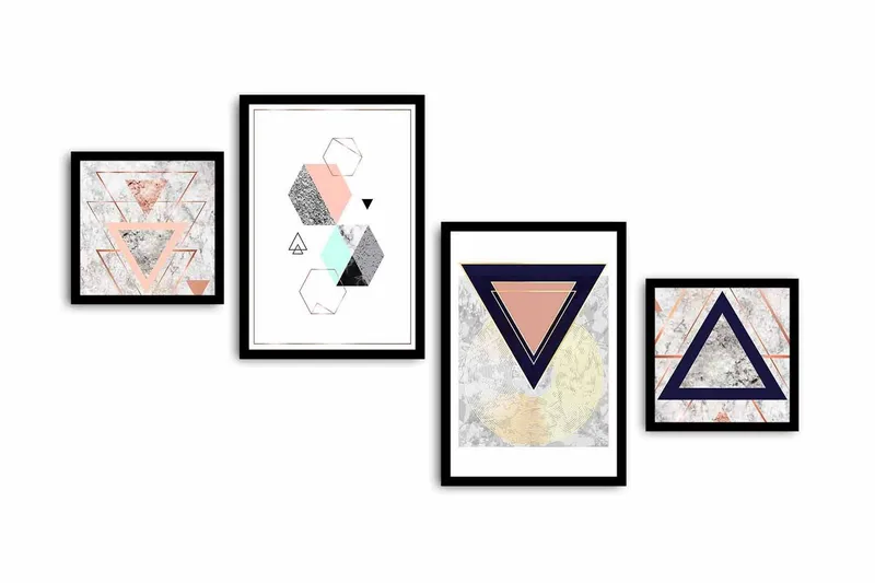 Koristeellinen kehystetty MDF Taulu (4 kpl) - Sisustustuotteet - Taulu & taide - Canvas-taulu