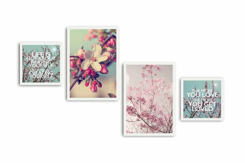 Koristeellinen kehystetty MDF Taulu (4 kpl), undefined