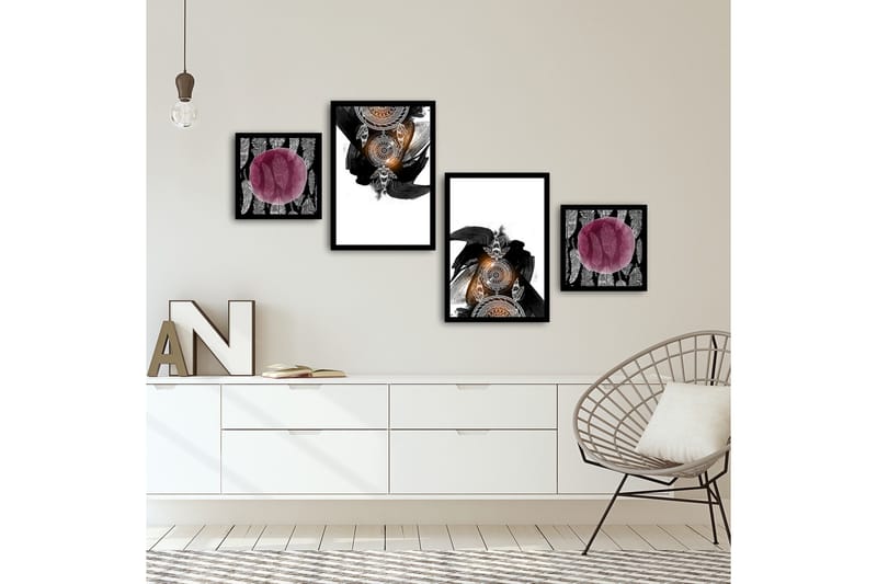 Koristeellinen kehystetty MDF Taulu (4 kpl) - Sisustustuotteet - Taulu & taide - Canvas-taulu