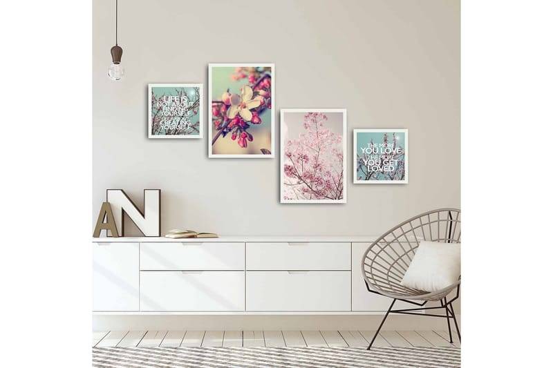 Koristeellinen kehystetty MDF Taulu (4 kpl) - Sisustustuotteet - Taulu & taide - Canvas-taulu