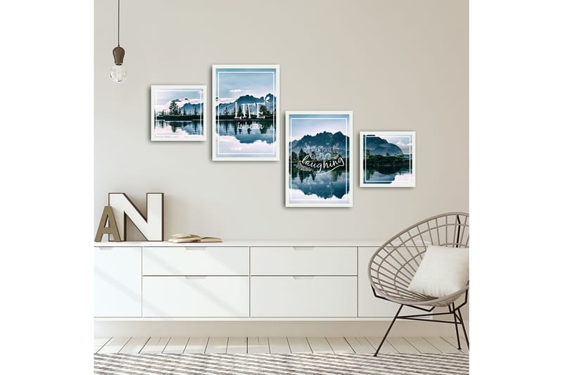 Koristeellinen kehystetty MDF Taulu (4 kpl) - Sisustustuotteet - Taulu & taide - Canvas-taulu
