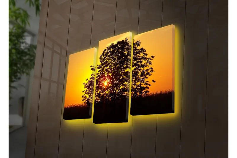 Koristeellinen Led Valaistu Canvas Taulu (3 kpl) - Sisustustuotteet - Taulu & taide - Canvas-taulu