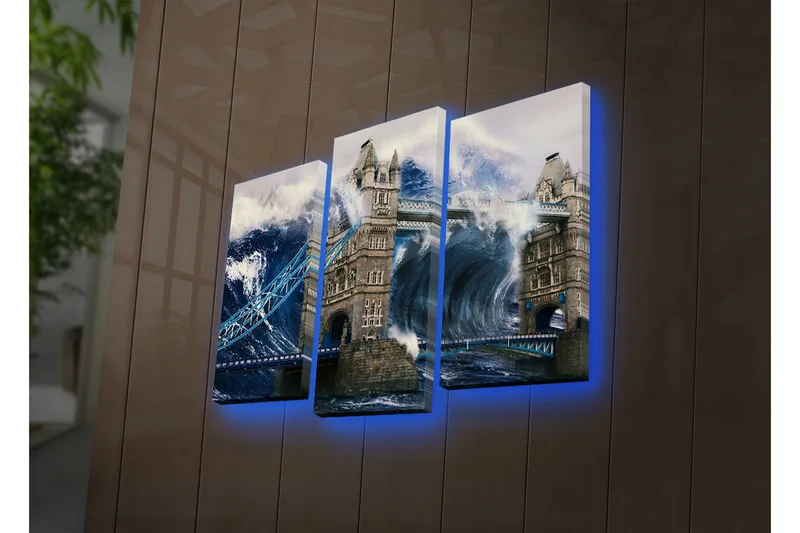 Koristeellinen Led Valaistu Canvas Taulu (3 kpl) - Sisustustuotteet - Taulu & taide - Canvas-taulu