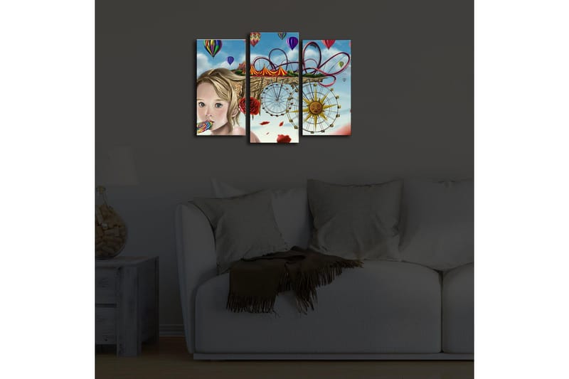 Koristeellinen Led Valaistu Canvas Taulu (3 kpl) - Sisustustuotteet - Taulu & taide - Canvas-taulu