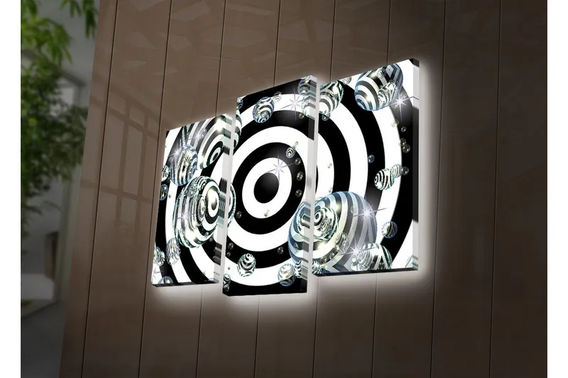 Koristeellinen Led Valaistu Canvas Taulu (3 kpl) - Sisustustuotteet - Taulu & taide - Canvas-taulu