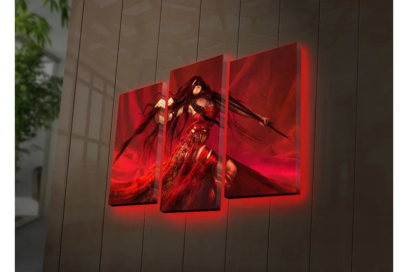 Koristeellinen Led Valaistu Canvas Taulu (3 kpl) - Sisustustuotteet - Taulu & taide - Canvas-taulu