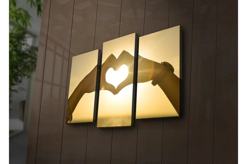 Koristeellinen Led Valaistu Canvas Taulu (3 kpl) - Sisustustuotteet - Taulu & taide - Canvas-taulu