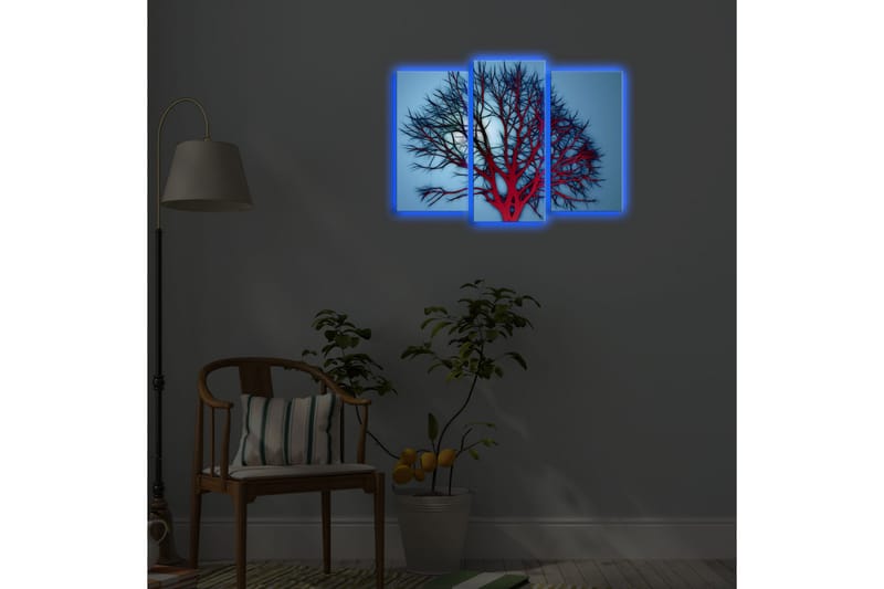 Koristeellinen Led Valaistu Canvas Taulu (3 kpl) - Canvas-taulu - Seinäkoristeet