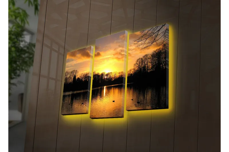 Koristeellinen Led Valaistu Canvas Taulu (3 kpl) - Sisustustuotteet - Taulu & taide - Canvas-taulu