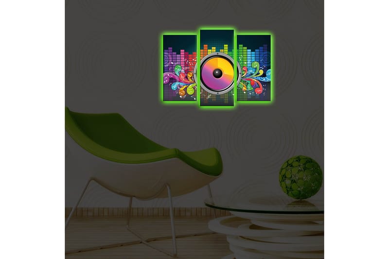 Koristeellinen Led Valaistu Canvas Taulu (3 kpl) - Sisustustuotteet - Taulu & taide - Canvas-taulu