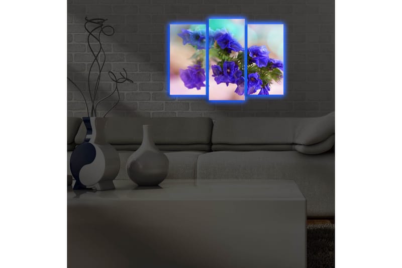 Koristeellinen Led Valaistu Canvas Taulu (3 kpl) - Canvas-taulu - Seinäkoristeet