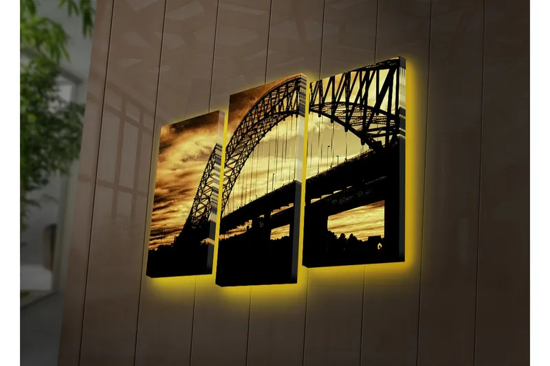 Koristeellinen Led Valaistu Canvas Taulu (3 kpl) - Sisustustuotteet - Taulu & taide - Canvas-taulu
