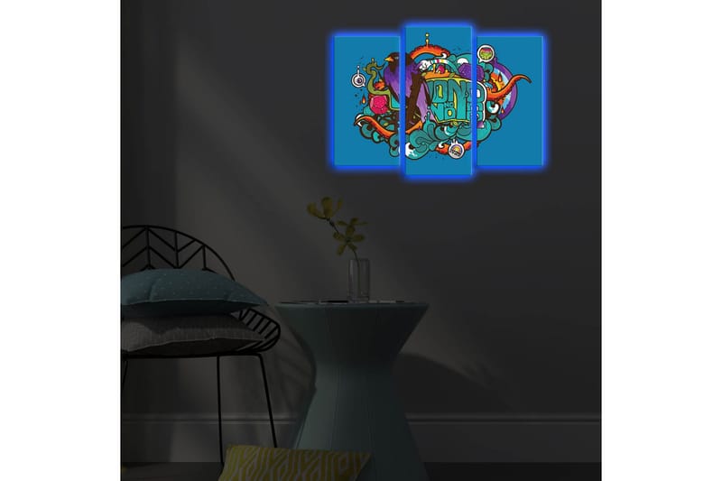 Koristeellinen Led Valaistu Canvas Taulu (3 kpl) - Sisustustuotteet - Taulu & taide - Canvas-taulu