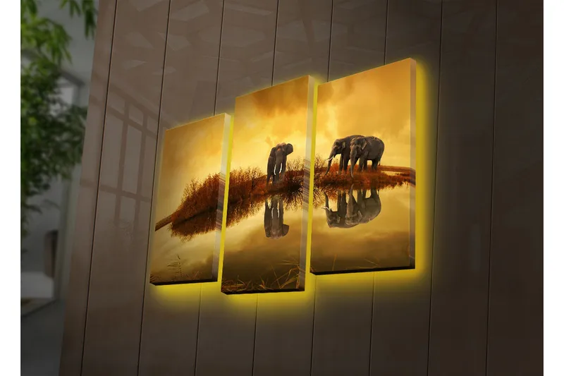 Koristeellinen Led Valaistu Canvas Taulu (3 kpl) - Sisustustuotteet - Taulu & taide - Canvas-taulu