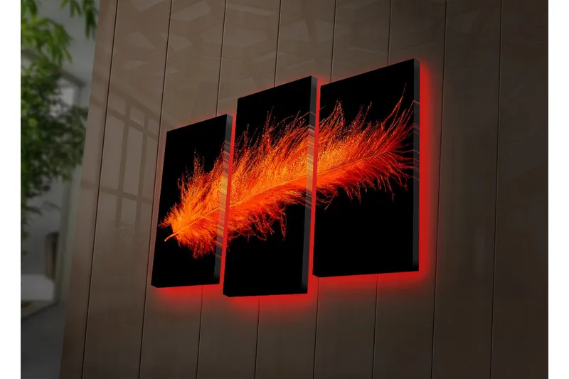 Koristeellinen Led Valaistu Canvas Taulu (3 kpl) - Sisustustuotteet - Taulu & taide - Canvas-taulu