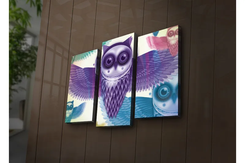 Koristeellinen Led Valaistu Canvas Taulu (3 kpl) - Sisustustuotteet - Taulu & taide - Canvas-taulu